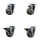 Service Caster 3.5'' Gray Poly Wheel Swivel Top Plate Caster Set with 2 Posi Brakes, 4PK SCC-20S3514-PPUB-2-PLB-2 - alternate 1